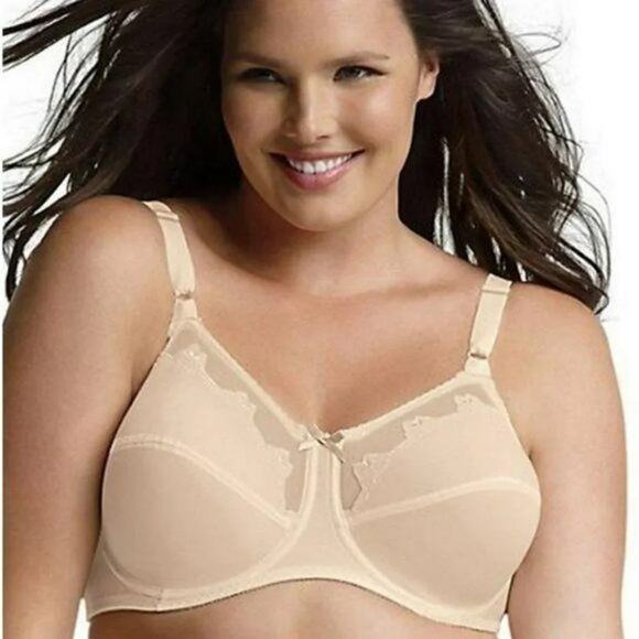 Bali Flower Underwire Bra Light Beige Style 0180 34D - Picture 1 of 9